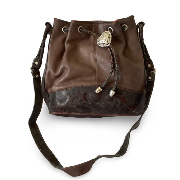 Vintage Palio Genuine Leather Bucket Bag - Picture 1 of 8